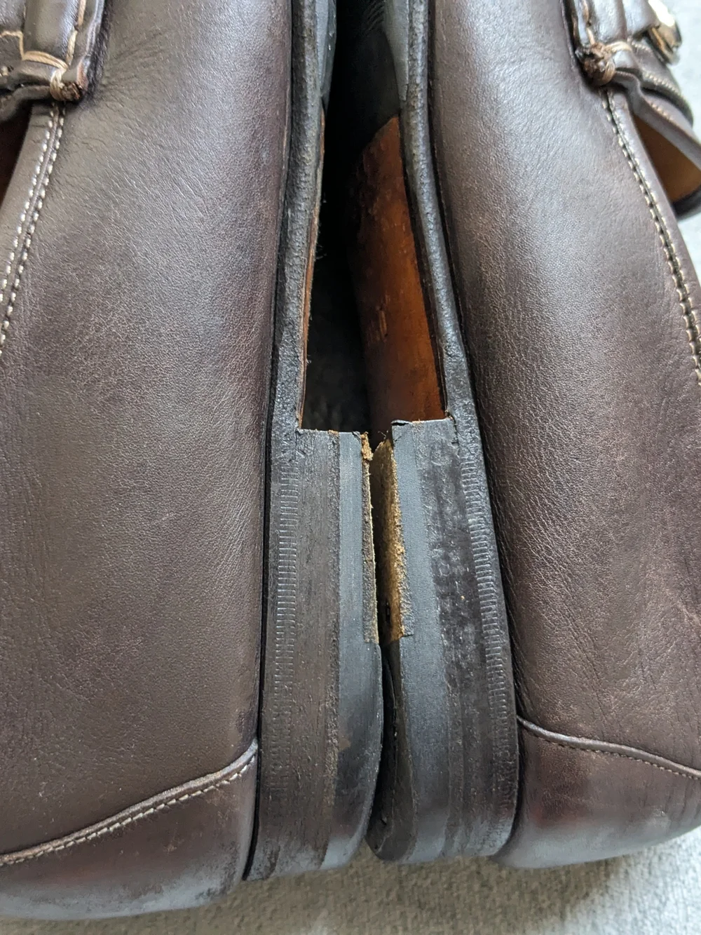 Gucci Men's Brown Leather Horsebit Loafers US 12 Slip Ons